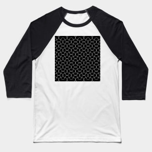 Waves Puzzle Net Pattern Baseball T-Shirt